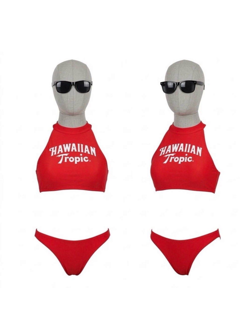 Hawaiian Tropic Model Promo Red High-Neck Bikini Set